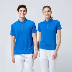 Half Zipper Stand Collar Sports Running Track and Field Single Polo Top - Image 4