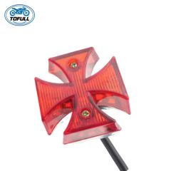 Motorcycle Tail Light Cross LED ABS Surround with Red Lens Rear License Plate Tail Light Motorcycle Chopper Dirt Bike - Image 5