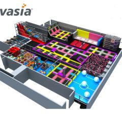 Hot Sale Kids Free Zone Jumping Trampoline Park Age Children Origin China Shape Square Trademark Vasia Dimension >16ft Certification - Image 4