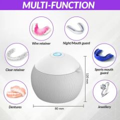 Portable Ultrasonic Cleaning Machine Heating and Drying Denture UV Ultrasonic Cleaner Retainer Machine for Jewelry Ring Diamond - Image 4
