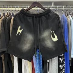 Designer Mens Shorts Letter Graphic Print High Street Vintage Hip Hop Shorts Summer Womens Loose Casual Washed Shorts - Image 5