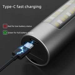 Multi-Function LED White Laser Flashlight Rechargeable Telescopic Zoom & Side Work Lights - Image 5