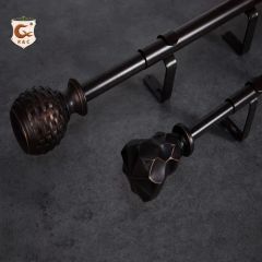 Manufacture Home Decorative 28mm Extendable Curtain Rods Set Color Black Origin China Trademark R&C Material Metal Type Curtain - Image 2