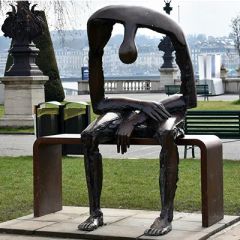 Park Public Art Sculptures Abstract Blog Image Sitting Man Statue - Image 2