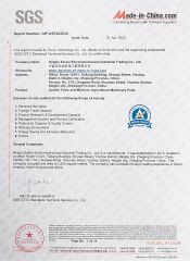 SGS certificate from Ningbo Eastar Electromechanical Industrial Trading Co., Ltd.