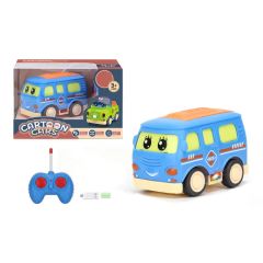 Children Toy Vehicles Remote Control Cartoon Bus Car with Light - Image 2