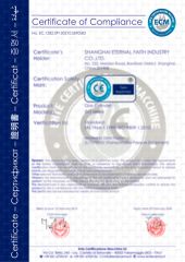 Certificate of Compliance certificate from Shanghai Eternal Faith Industry Co., Ltd.