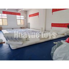 Huayue New Design White Inflatable Swimming Pool Floating Ocean Sea Swimming Pool with Net and Lounger - Image 1