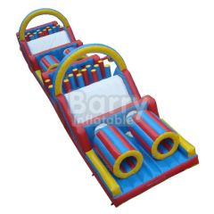 Competitive Racing Track Dual Lane Inflatable Obstacle Course with Tunnel for Parties - Image 1