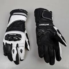 Black and White Motoboy Men's Motorcycle Riding Gloves Size L Style Plain Color Black Origin China Gender Unisex Specification - Image 2
