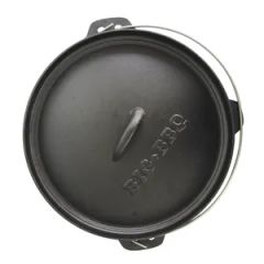 Cast Iron Camping Dutch Oven Big Pot Bottom Flat Color Black Origin ...