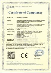 CE certificate of Dongguan Yichang Refrigeration Technology Co., Ltd. – certificate photo, supplier certificates section