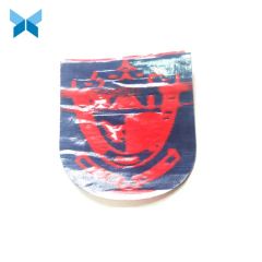 Bordure Red Border Woven Badge Accessory for Garments MOQ 1000PCS Supply Large Size Customized HS Code 5807100020 Type Self - Image 2
