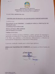REI ( CERTIFICADO DE REGISTO DE EXPORTADOR E IMPORTADOR ) certificate of OMNIPRO  – certificate photo, supplier certificates section