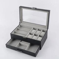 Custom Color Leather Jewelry Carrying Case Watch Jewellery Organizer Box Travel - Image 1