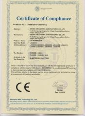 LVD certificate from Ningbo OE Lighting Manufacturing Co., Ltd.