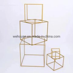 Display Rack Tall Indoor Outdoor Gold Metal Vases Stand Plant Stand - Image 4