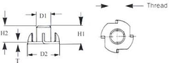 Steel Wood Insert T - Nut Finishing Zinc Plated Connection Type Female Thread Series Metric And Bsw Usage/Application Wood - Image 3