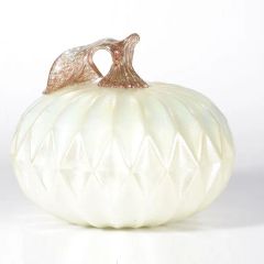 Glass Arts Crafts Handmade White Pumpkin Shaped Glass Ornaments - Image 4