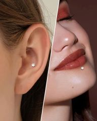 ASTM F136 Titanium Jewelry Zircon Stone Heart-Shaped Cat Claw Top 0.9mm Thread Labret Piercing Fashion Rings Labret Studs Wholesale - Image 6