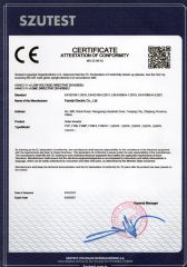 CE certificate from Farady Electric Co., Ltd.