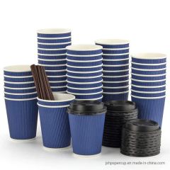 Custom Design 100 Biodegradable 12oz Ripple Wall Coffee Cup for Hot Drinking - Image 2