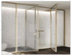 Aluminium Frame Glass Partition Design Plain Thickness 6 mm Finishing Matty Insulation Thermal System Thickness 45mm Partition Style Grid - Image 2