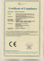 EMC certificate from Ningbo OE Lighting Manufacturing Co., Ltd.