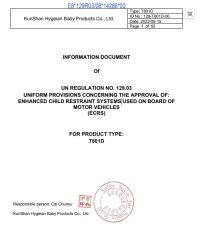 car seat certificate from Kunshan Longlide Import and Export Co., Ltd.