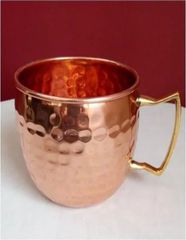 Copper Mug, Packaging Type: Boxes Color Copper Weight 160 Gm Style Hammered Capacity 500 ml Size 18 oz, 18oz Carton Packing - Image 1