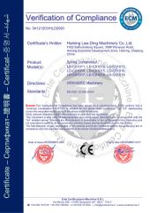 SPRING COMPRESSOR certificate of Haining Lee-Ding Machinery Co., Ltd. – certificate photo, supplier certificates section