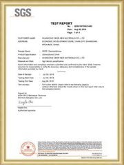 SGS certificate from Shandong Obor New Materials Co., Ltd.