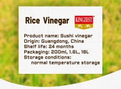 150ml with Sushi Vinegar Bragg: Rice Vinegar Type Fresh Form Liquid HS Code 44043 Model NO. 0303057 Trademark KINGZEST Sample Free - Image 4