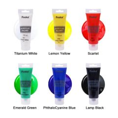 Foska 75ml Acrylic Art Paints 6Colors Assorted 6PCS/Box MOQ1CTN 15D ISO9001 - Image 2