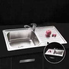 Premium 304 Stainless Steel Commercial Kitchen Sink Shape Square Origin China Color Chrome Trademark Mooco Notch Single - Image 4