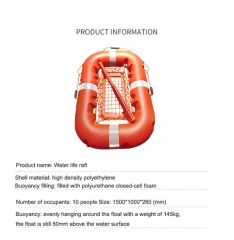 Marine Life Raft Hoistable Lifeboat Water Rescue Equipment Seater 2 Paddle Yes Color Orange Model NO. Lb-02 Model No. - Image 3