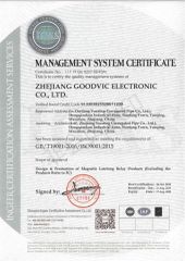 ISO9001 certificate from Zhejiang Goodvic Electronic Co., Ltd.