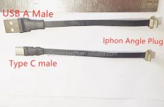 FPC Fpv Ultra Slim Customized USB Am to Type C Extension Cable Flat Ribbon USB Data Cable with Micro and Lightning Connectors USB 3.1 Type C to Am Angle Cable - Image 3