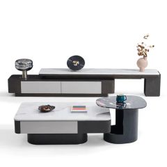 Extremely Durable Marble-Top Coffee Tea Table with Storage for Miscellaneous Items - Image 5