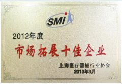 The Best Ten Companies of Market Development certificate from Shanghai Bai Yun San He Sensitive Materials Co., Ltd.