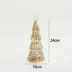 LED Lighted New Product Table Glass Christmas Tree Decorations for Home - Image 3