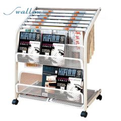 Display Hotel Information Rack, Catalogue & Reference Racks, Hotel Metal Newspaper Rack Magazine Display Stand - Image 1