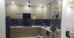 Modern Semi Modular Kitchen Service Appearance Modern Service Mode Offline Finish Type Laminated Kitchen Design L - - Image 1