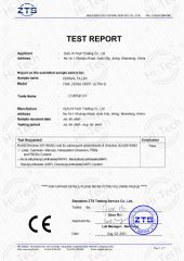 Test Report certificate from QUFU HI-TECH TRADING CO., LTD.