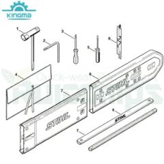 Tools-Extras Diagram Parts of Ms360 Origin China Trademark KINGMA HS Code 8467810000 Type Chainsaw Parts Material Parts List - Image 3