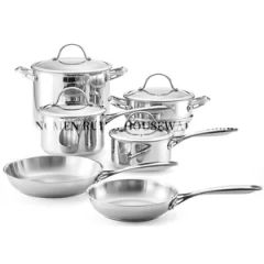 Best Quality Kitchenware Frypan Casserole Stainless Steel Cookware Pots Pans Set - Image 1