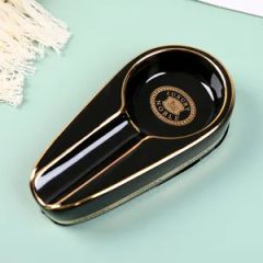 CX09 Custom Gold Rim Porcelain Cigar Ashtray 9x8CM cxlies 1Y Origin China Model NO. CX-09 Brand Customized Trademark cxlies - Image 3