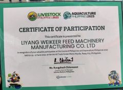 Livestock Philippine 2025 certificate from Liyang Weikeer Feed Machinery Manufacturing Co., Ltd.