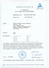 CW61125L CW61140L CW61160L CW61180L CW61190L CE CERTIFICATE-LOW VOLTAGE DIRECTIVE certificate from DEZHOU PRECION MACHINE TOOL CO., LTD.