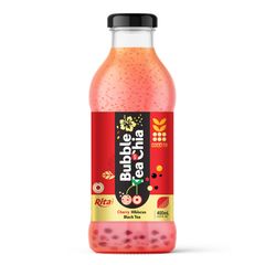 Free Sample Best Sell Bubble Tea 400Ml Bubble Tea Chia With Raspberry Dragon Fruit Black Tea Flavor - Image 2